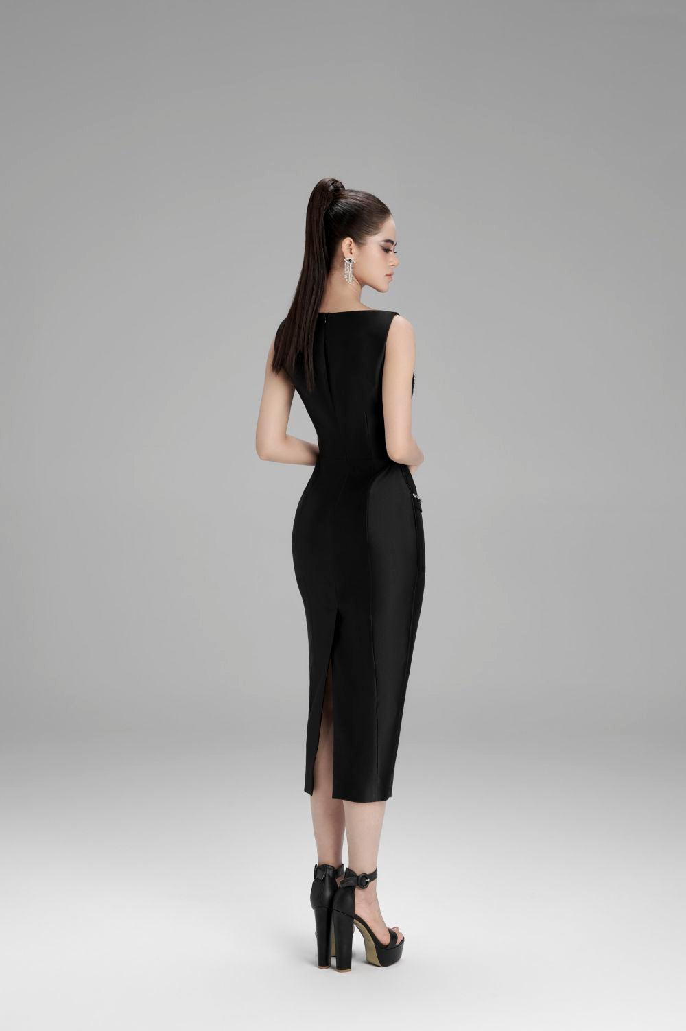 Lillian Pencil Sleeveless Taffeta Midi Dress - MEAN BLVD