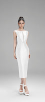 Lillian Pencil Sleeveless Taffeta Midi Dress - MEAN BLVD