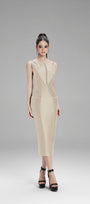 Lillian Pencil Sleeveless Taffeta Midi Dress - MEAN BLVD