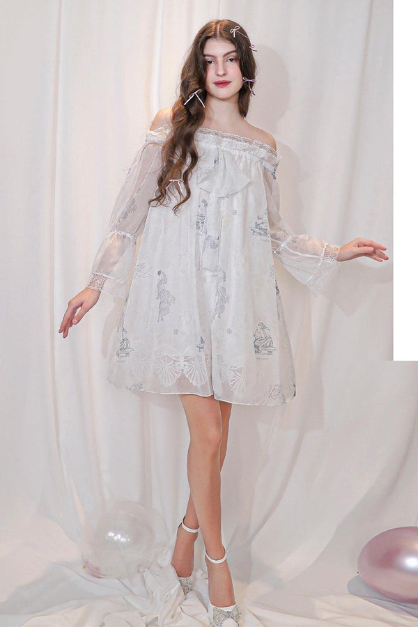 Lillie Babydoll Long Sleeved Voile Mini Dress - MEAN BLVD
