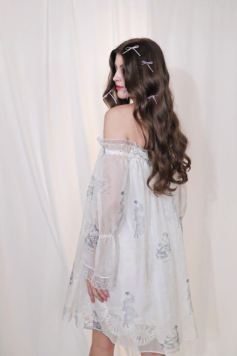 Lillie Babydoll Long Sleeved Voile Mini Dress - MEAN BLVD