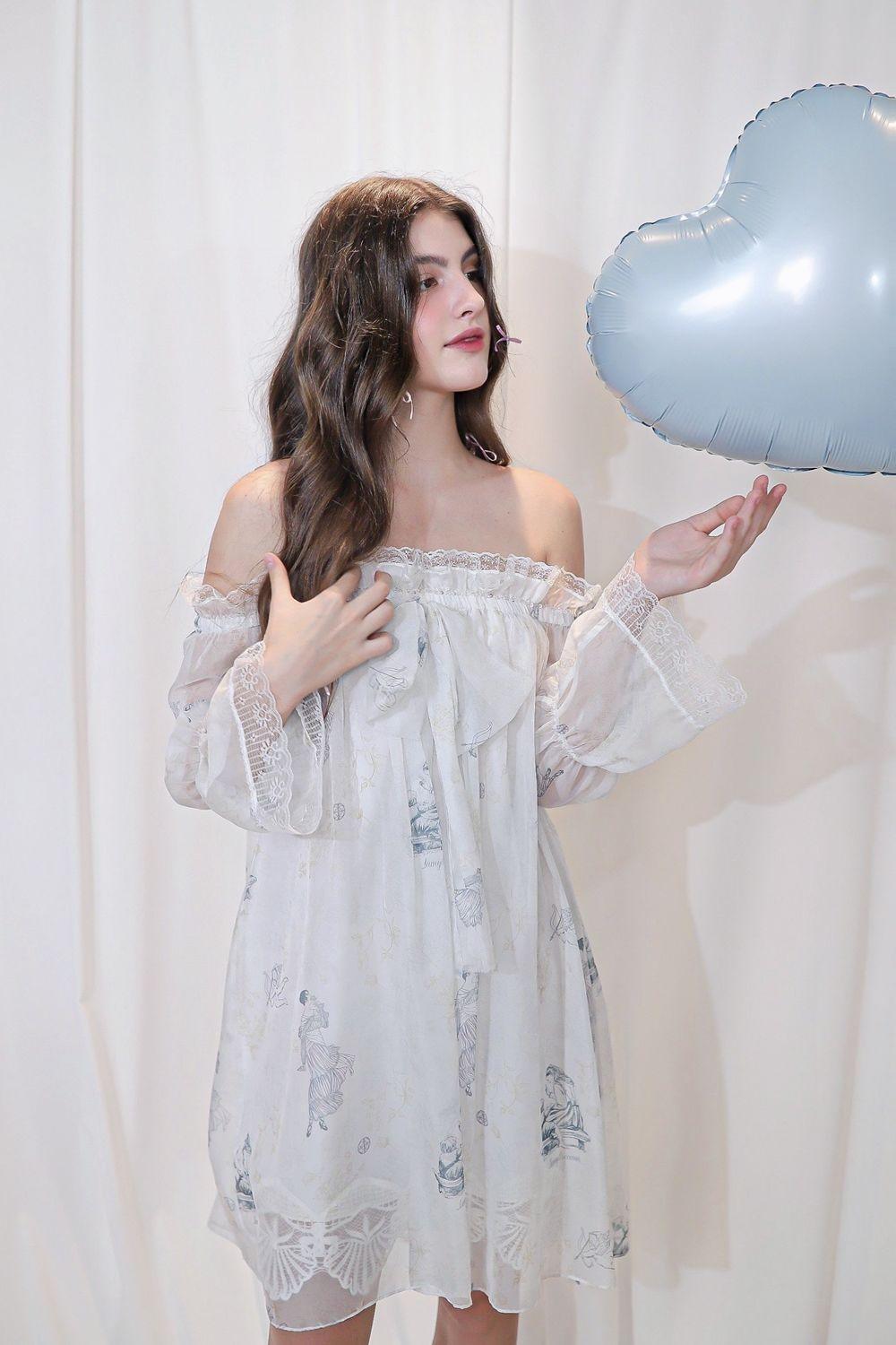 Lillie Babydoll Long Sleeved Voile Mini Dress - MEAN BLVD