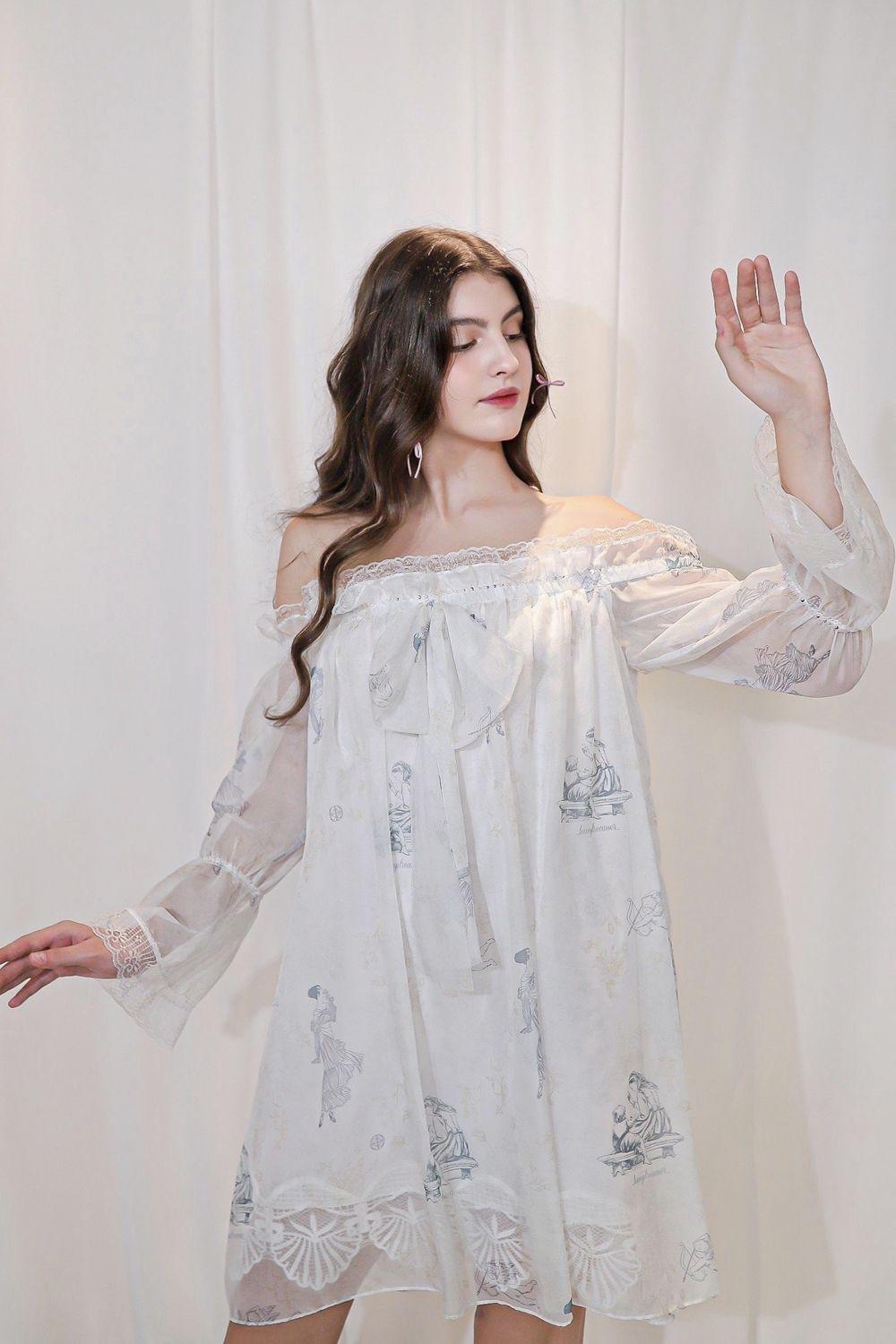 Lillie Babydoll Long Sleeved Voile Mini Dress - MEAN BLVD