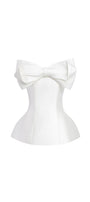 Lily Peplum Bow Tie Trerena Taffeta Top - MEAN BLVD