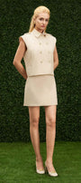 Lina A-line High Waist Khaki Mini Skirt - MEAN BLVD