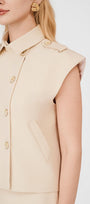 Lina Cropped Double Breasted Khaki Top - MEAN BLVD