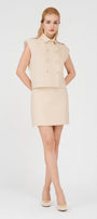 Lina Cropped Double Breasted Khaki Top - MEAN BLVD