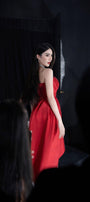 Lique Asymmetric Straight Across Neck Polyester Midi Dress - MEAN BLVD