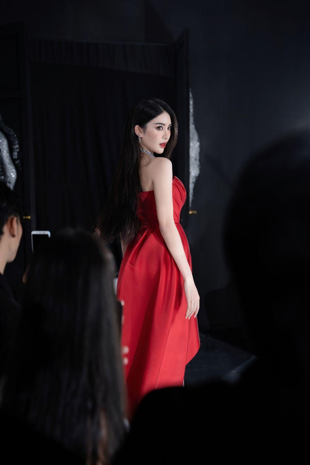 Lique Asymmetric Straight Across Neck Polyester Midi Dress - MEAN BLVD