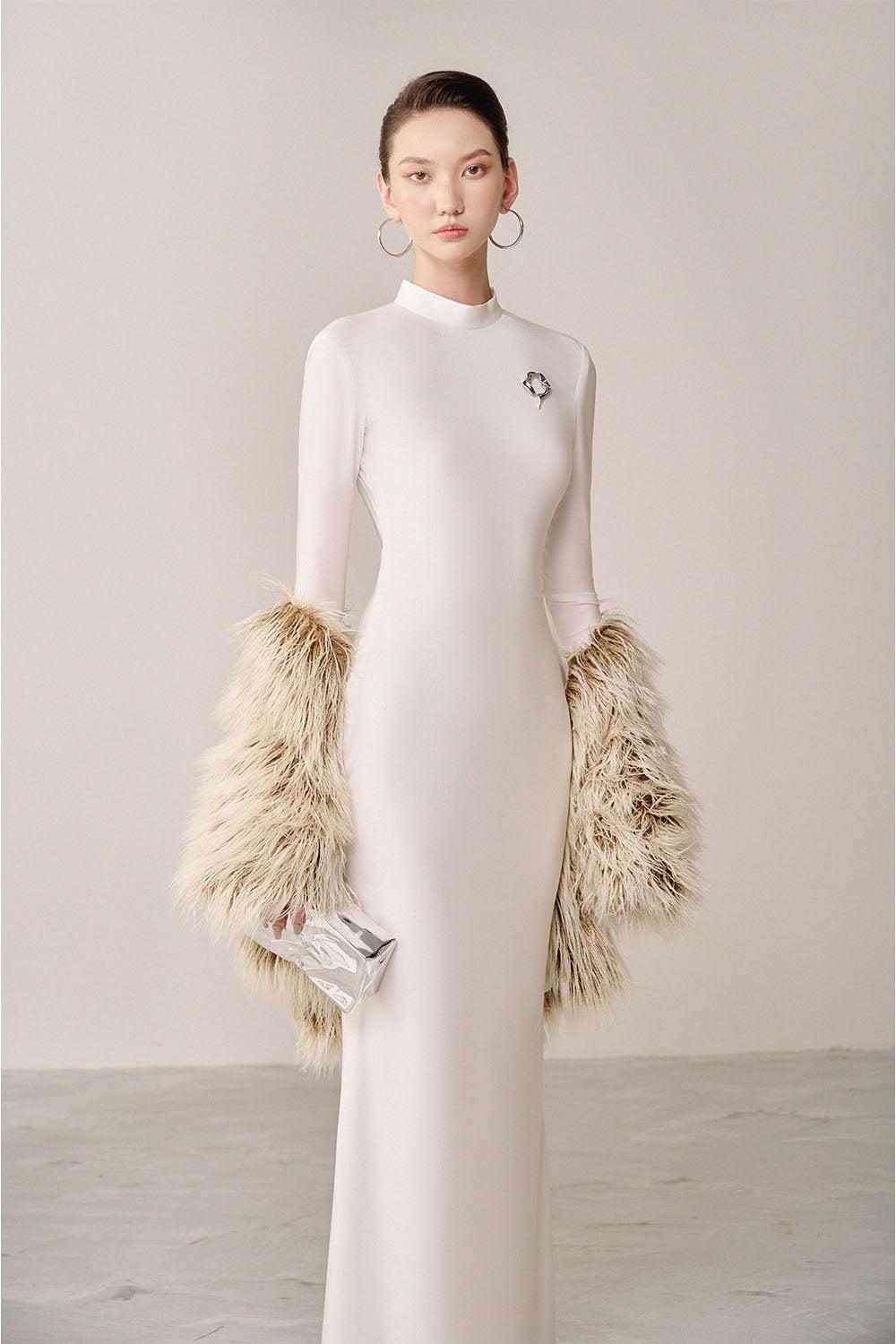 white long sleeve spandex dress Lukea Long Sleeve Mini Dress | White | Womens