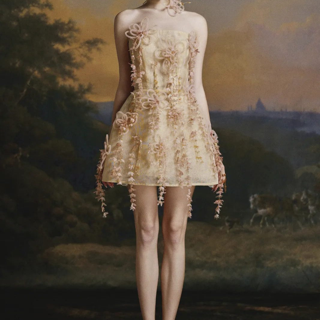 Loena Floral Applique Mini Dress - MEAN BLVD