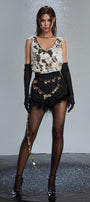Logan Straight Feather Tweed Mini Shorts - MEAN BLVD