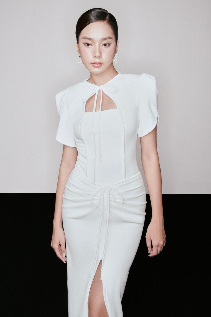 Loire Slit Tie String Cotton Spandex Ankle Length Dress - MEAN BLVD