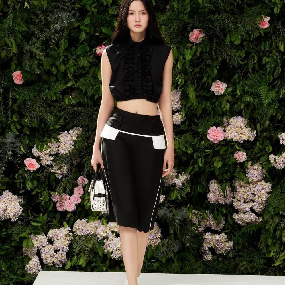 Lola Pencil High Waist Wool Cotton Knee-length Skirt - MEAN BLVD
