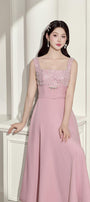 Lolita Fit and Flare Square Neck Linen Cotton Midi Dress - MEAN BLVD