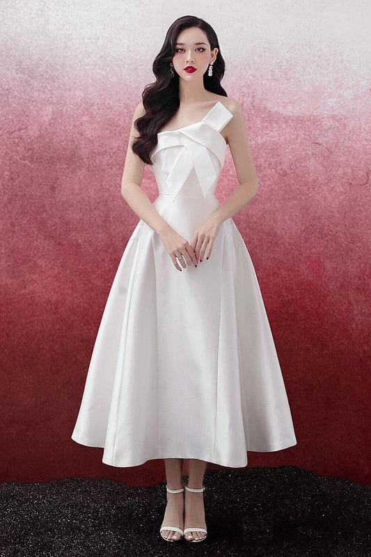 Lona Strapless Draped Trerena Taffeta Midi Dress - MEAN BLVD