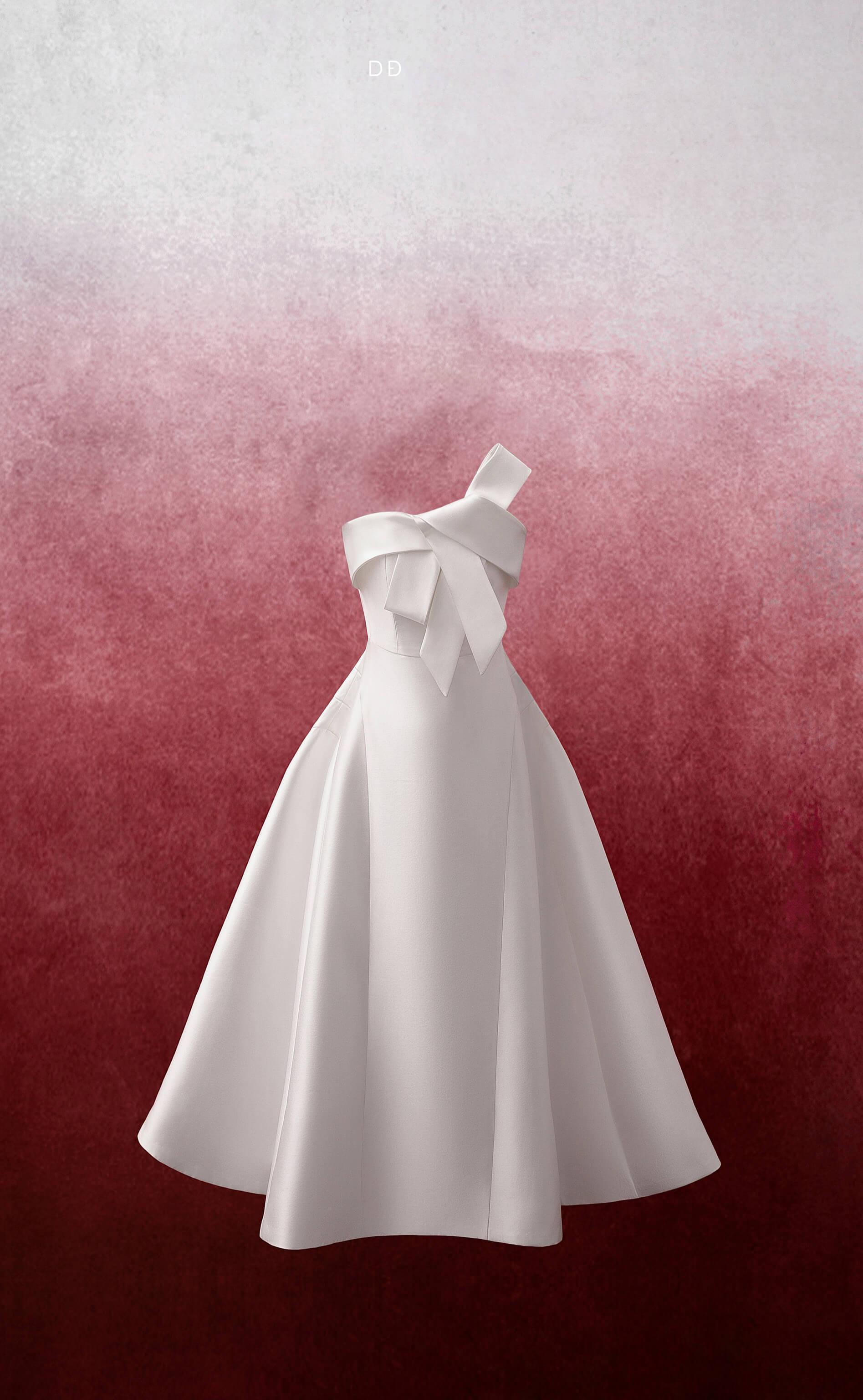 Lona Strapless Draped Trerena Taffeta Midi Dress - MEAN BLVD