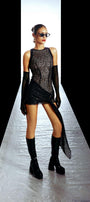 London Bodycon Sleeveless Mesh Sequin Mini Dress - MEAN BLVD