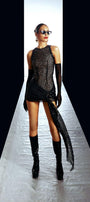 London Bodycon Sleeveless Mesh Sequin Mini Dress - MEAN BLVD