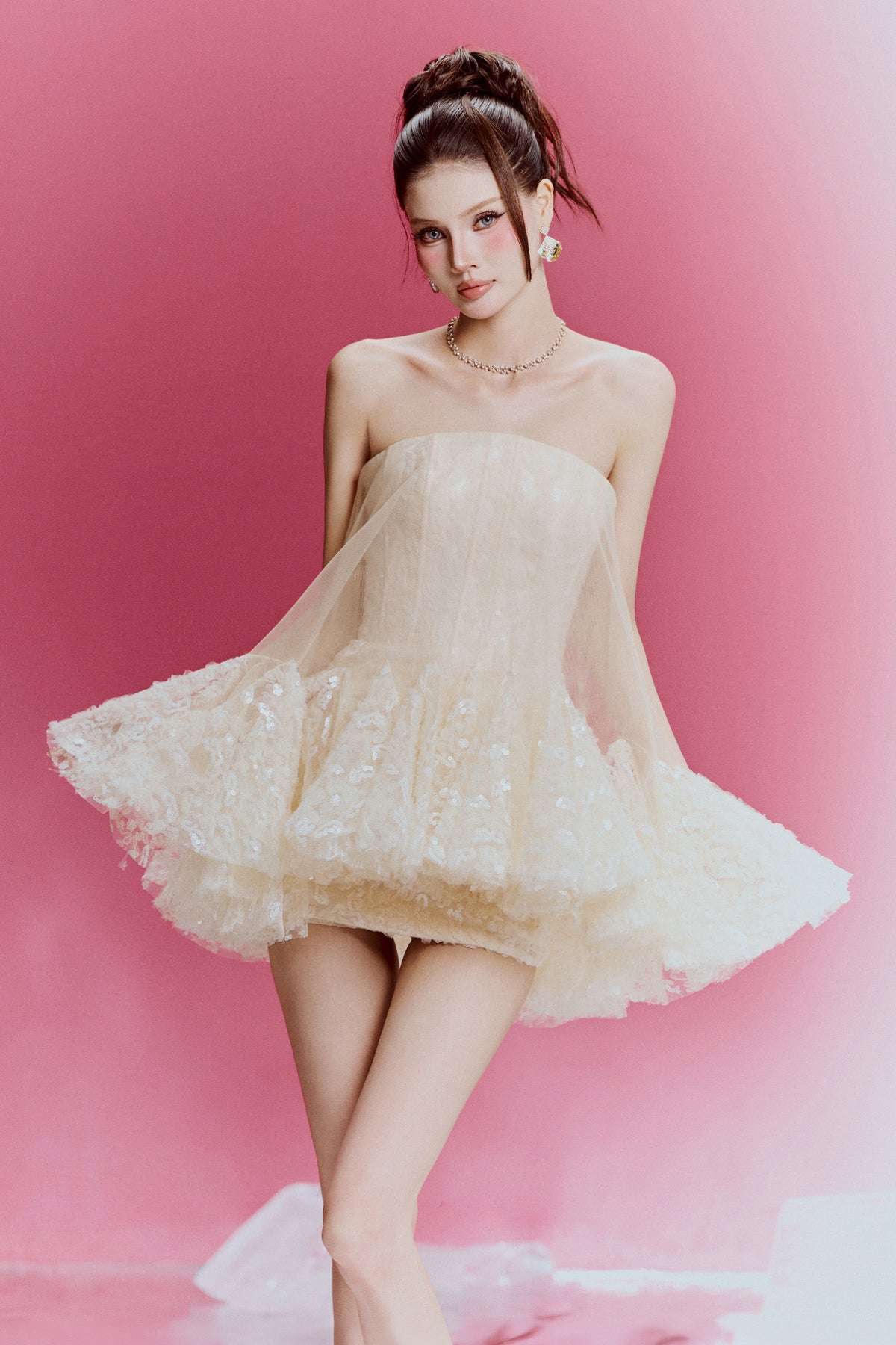Vanila Babydoll Mini Dress