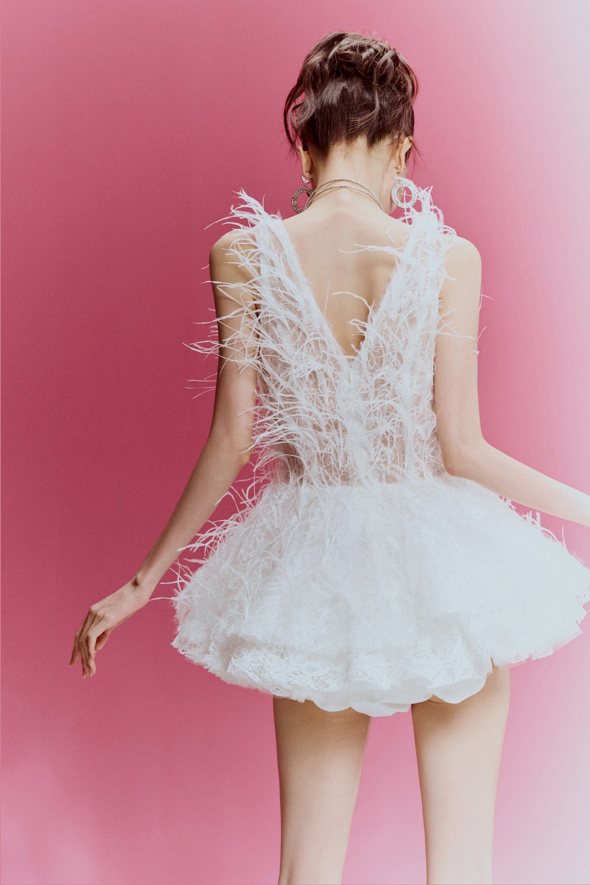 Vogue Feather Mini Dress