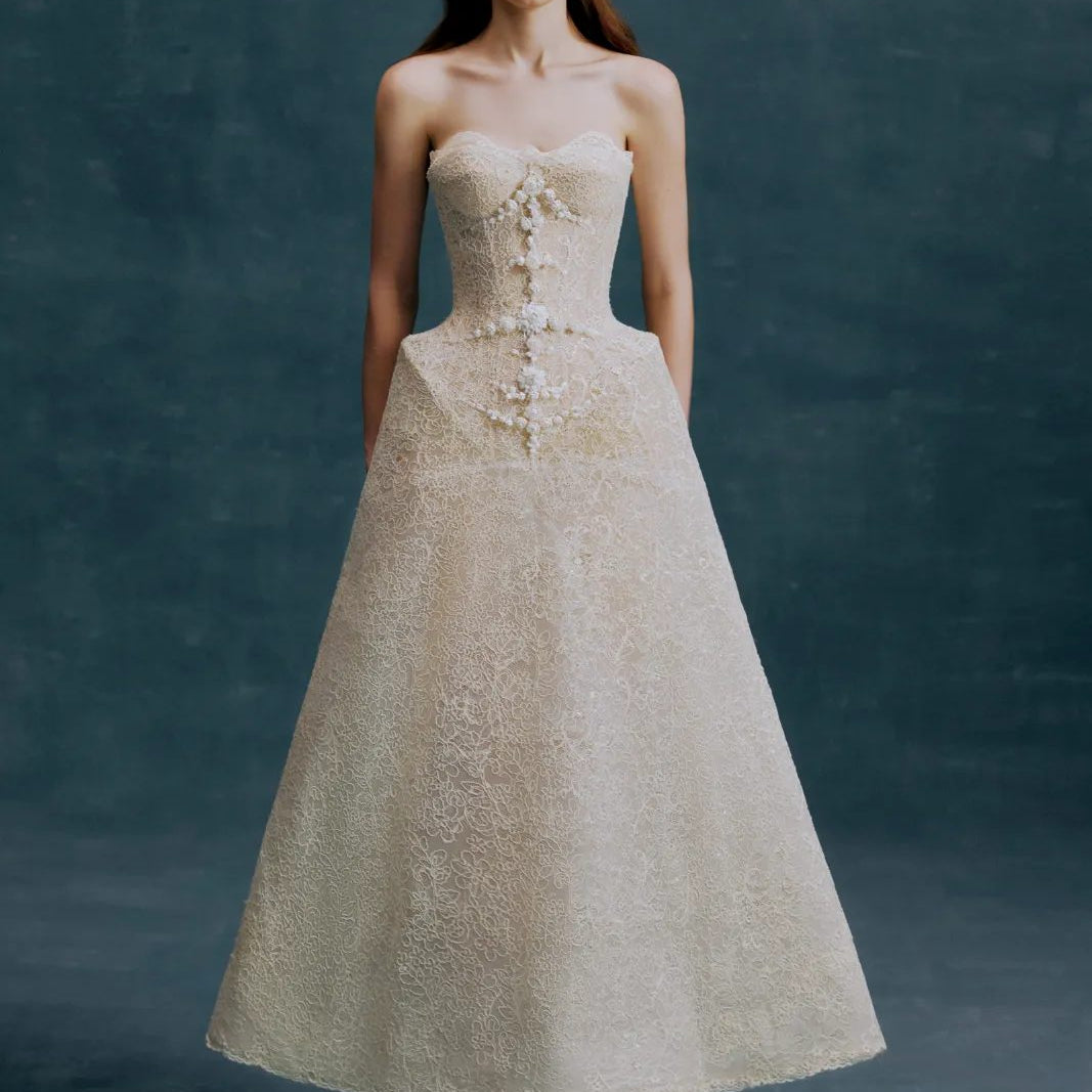Lora Lace Applique Midi Dress - MEAN BLVD
