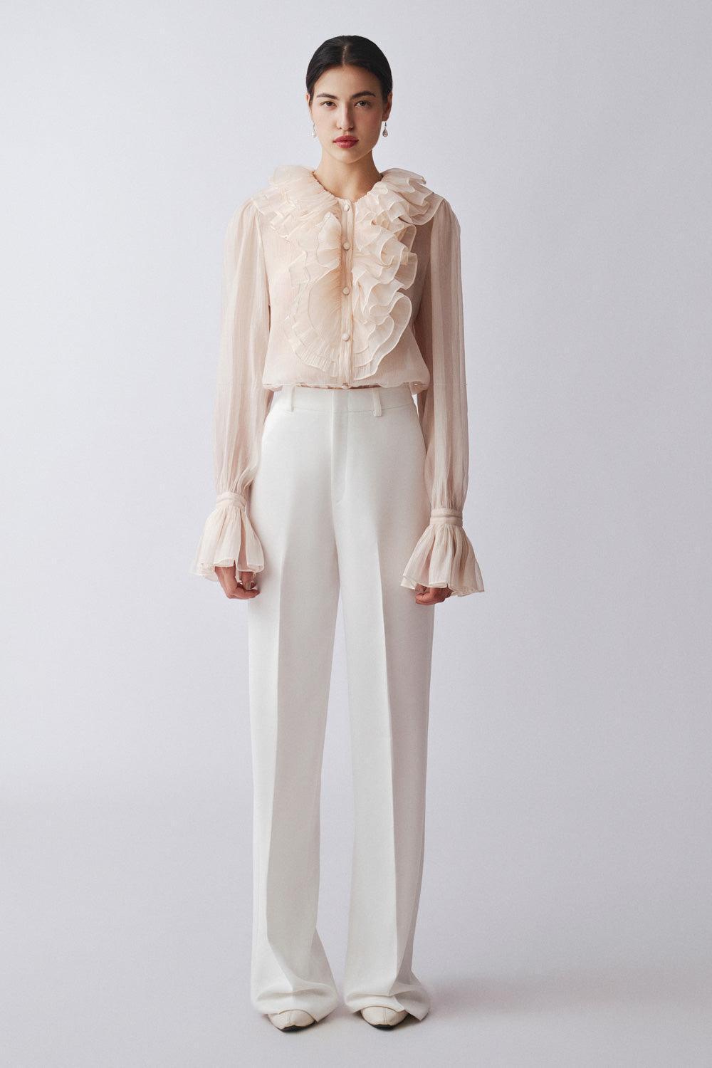 Lora Straight Front Zipper Khaki Floor Length Pants - MEAN BLVD
