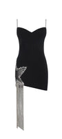 Lorela Asymmetric Semi-Heart Neck Crepe Mini Dress - MEAN BLVD