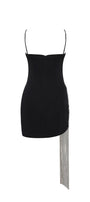 Lorela Asymmetric Semi-Heart Neck Crepe Mini Dress - MEAN BLVD