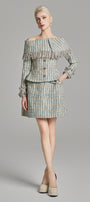 Loretta A-line Side Pocket Tweed Mini Skirt - MEAN BLVD