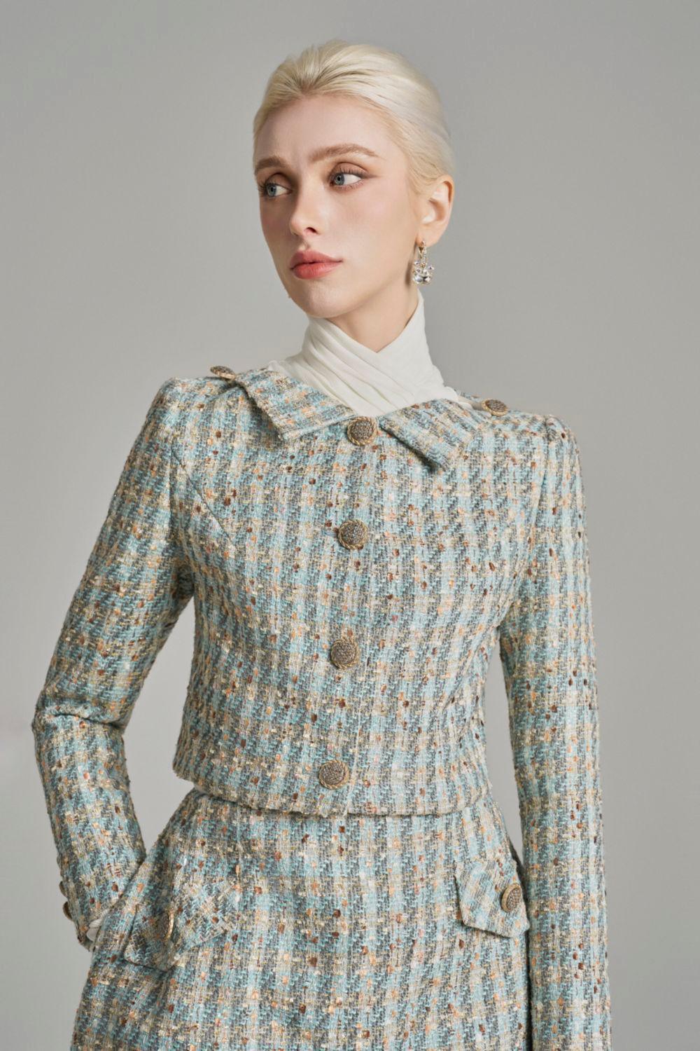 Loretta A-line Side Pocket Tweed Mini Skirt - MEAN BLVD
