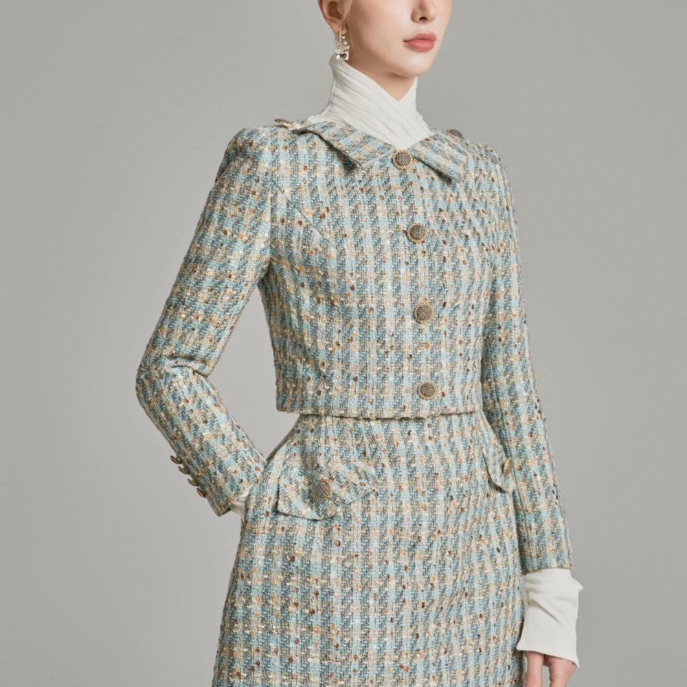 Loretta A-line Side Pocket Tweed Mini Skirt - MEAN BLVD