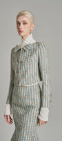 Loretta Cropped Button Tweed Jacket - MEAN BLVD
