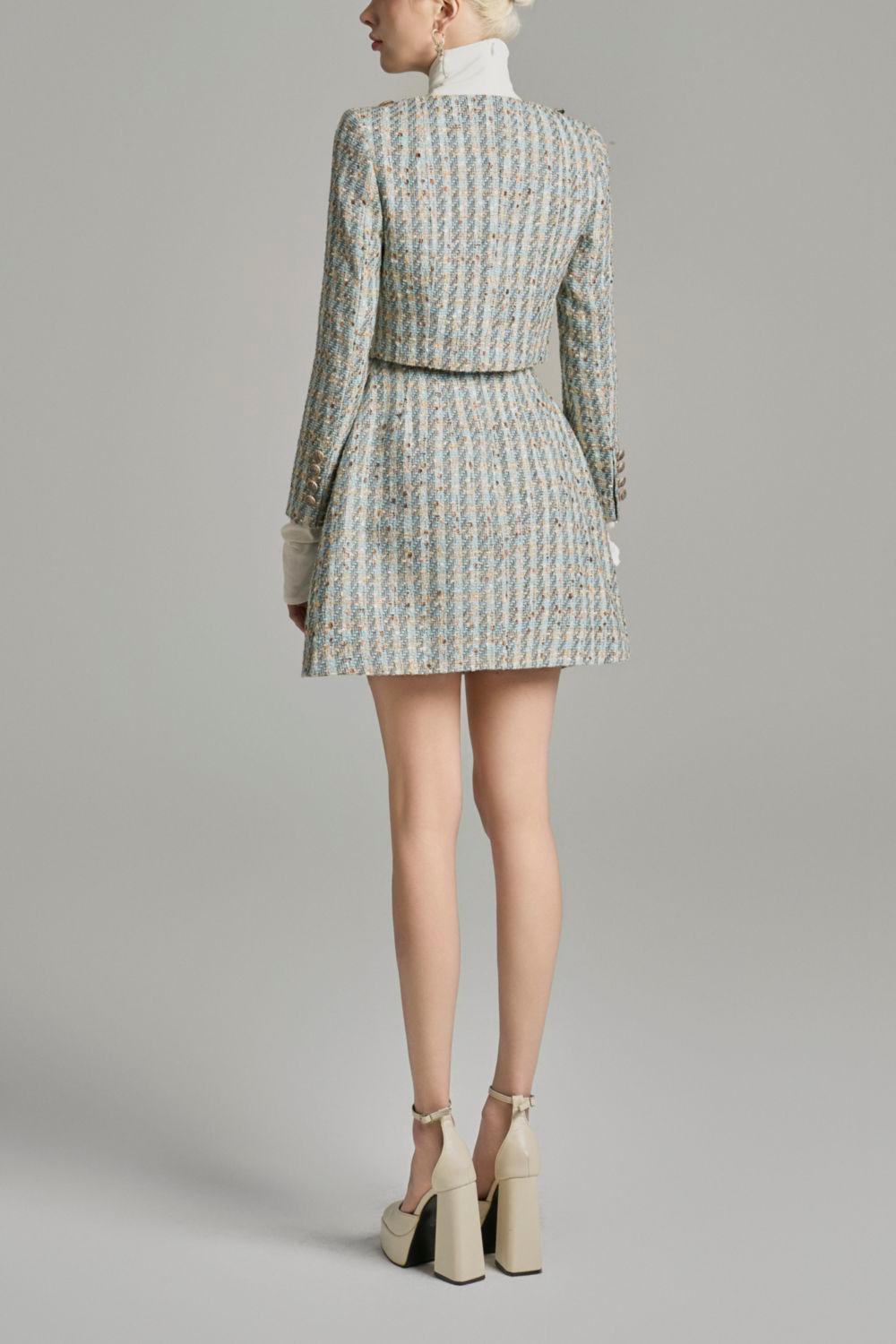 Loretta Cropped Button Tweed Jacket - MEAN BLVD