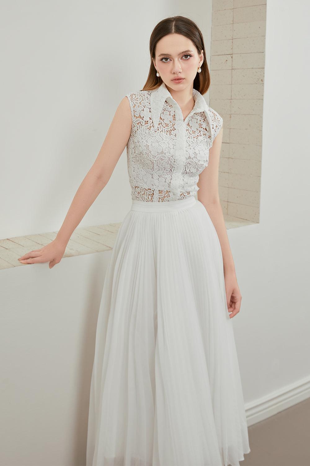 Lotis Bodycon Sleeveless Mesh Lace Top - MEAN BLVD
