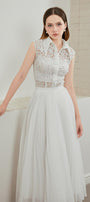 Lotis Pleated High Waist Organza Ankle Length Skirt - MEAN BLVD