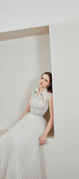 Lotis Pleated High Waist Organza Ankle Length Skirt - MEAN BLVD