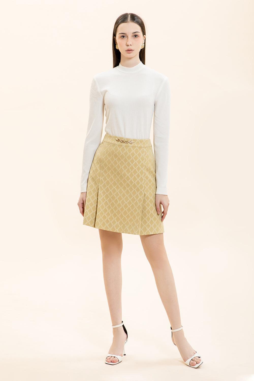 Louise A-line Back Zipper Brocade Mini Skirt - MEAN BLVD