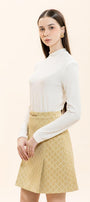 Louise A-line Back Zipper Brocade Mini Skirt - MEAN BLVD
