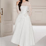 Lover Fit and Flare Corset Waist Taffeta Midi Dress - MEAN BLVD