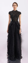Lowery Layered Stone Organza Floor Length Dress - MEAN BLVD