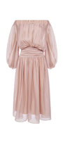Lucent Blouson Off-Shoulder Silk Organza Maxi Dress - MEAN BLVD