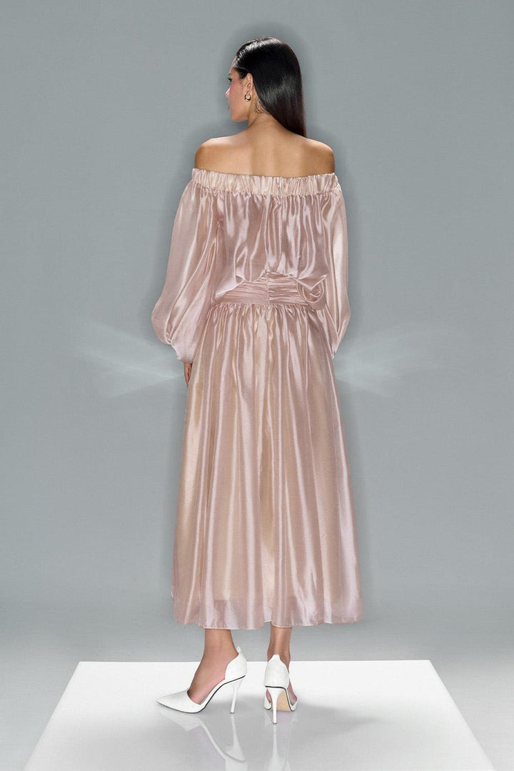 Lucent Blouson Off-Shoulder Silk Organza Maxi Dress - MEAN BLVD