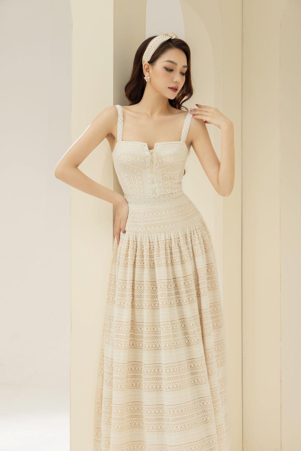 Women's Lcia Drop Waist Semi-Heart Neck Cotton Midi Dress S/M/L/XL Nude MEAN BLVD L / Nude Women's Lcia Drop Waist Semi-Heart Neck Cotton Midi Dress S/M/L/XL Nude MEAN BLVD L / Nude