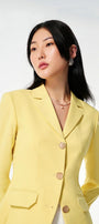 Lucia Straight Long Sleeved Cotton Blend Blazer - MEAN BLVD