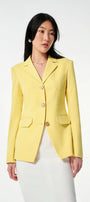 Lucia Straight Long Sleeved Cotton Blend Blazer - MEAN BLVD