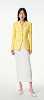 Lucia Straight Long Sleeved Cotton Blend Blazer - MEAN BLVD