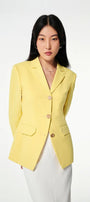 Lucia Straight Long Sleeved Cotton Blend Blazer - MEAN BLVD