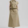 Luciana A-line Side Pocket Polycotton Midi Skirt - MEAN BLVD