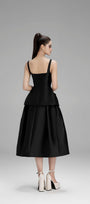 Lucy A-line Draped Taffeta Midi Skirt - MEAN BLVD